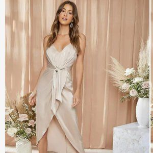 Belle Tie Front Solid Cami Bridesmaid Dress